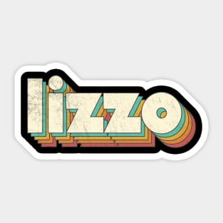 Retro Vintage Rainbow Lizzo Letters Distressed Style Sticker